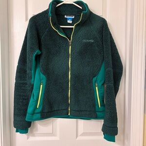 Columbia Jacket Sherpa Fleece Full Zip Green Women’s Size M
